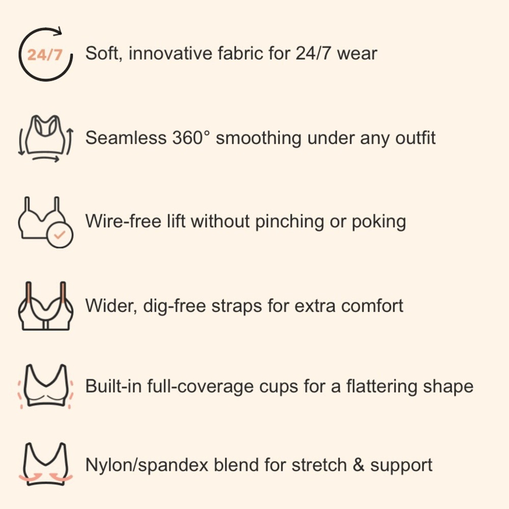 Truekind® Wireless Shaper Bra - Daily Comfort Size L Black - Picture 9 of 10